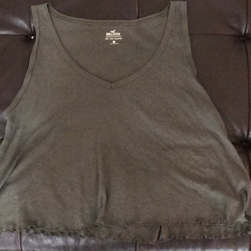 Army Green Crop Tank